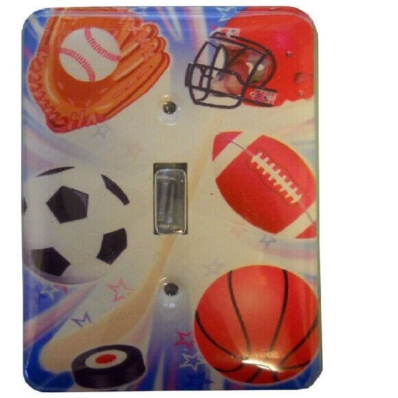 Elumina Décor Sports Themed Single Toggle Light Switch Cover Wall Plate NEW - Picture 3 of 3